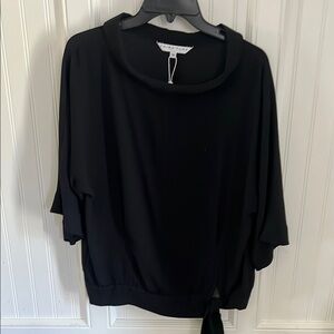 Trina Turk Black Draped Blouse sz M